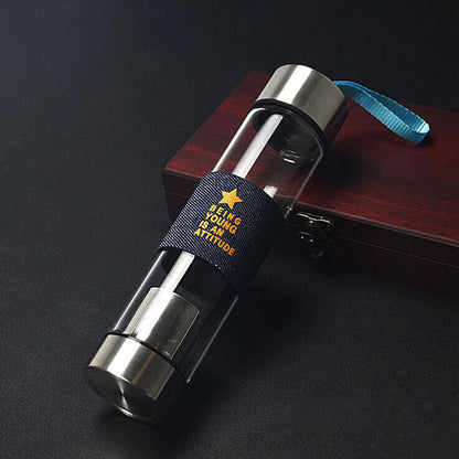 Stylish 450ml Glass Infuser Water Bottle