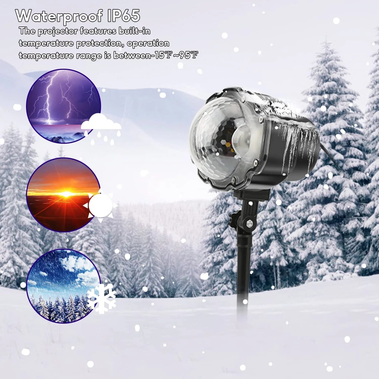 Snowfall Christmas Light Projector, Indoor Outdoor Holiday Projector Lights with Remote Control