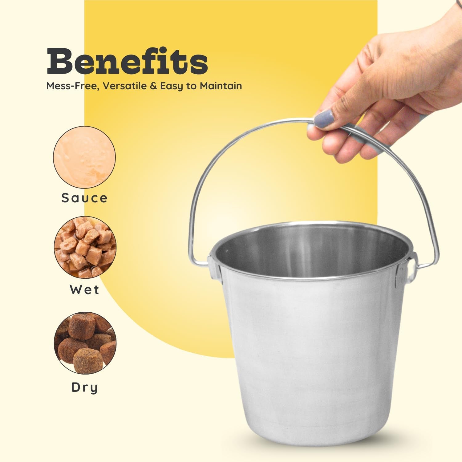 13 Quart Heavy Duty Stainless Steel round Bucket with Handle
