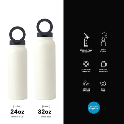 Insulated Stainless Steel Water Bottle with Magnetic Phone Tripod
