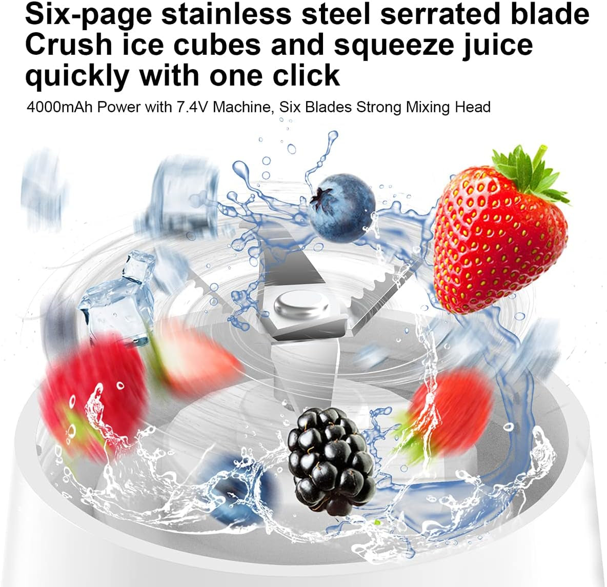 Personal USB Juicer for Smoothies & Shakes, 6 3D Blades