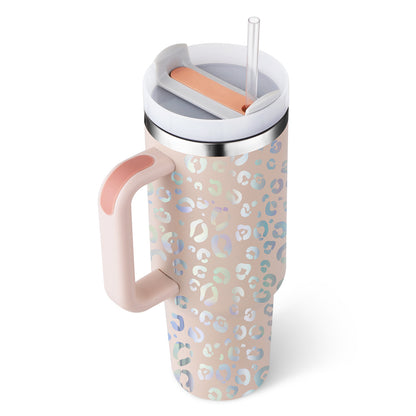 Tumbler With Handle Straw Insulated Stainless Steel