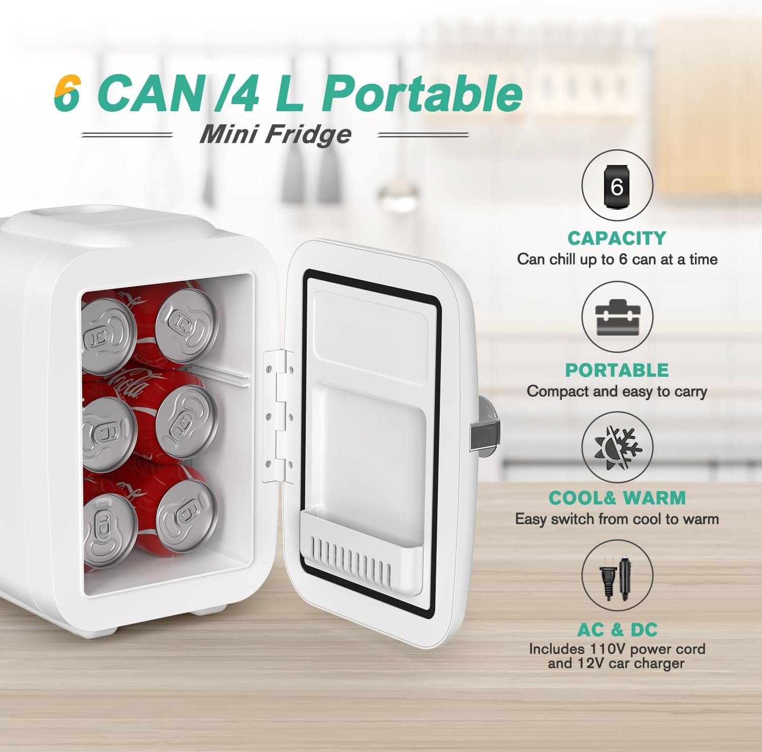 Mini Fridge 4L/6-Can 