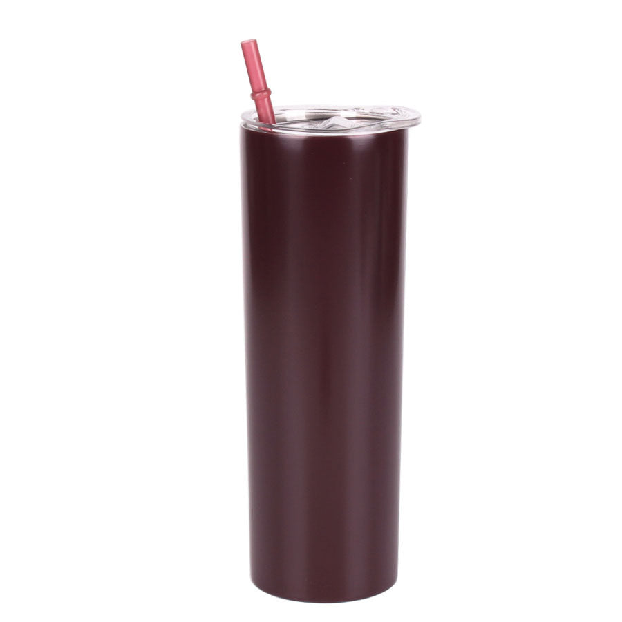 Double-Layer Stainless Steel Straw Tumbler, Insulated Slimming Water Cup