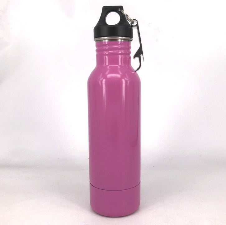 Black Stainless Steel Sipper Bottle with Carabiner Clip