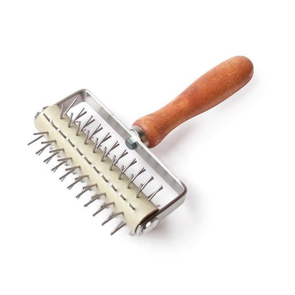 Stainless Steel Wooden Handle Wheel Knife Needle Roller Baking Cutter