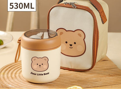 Cute Thermal Food Jar with Bear Design