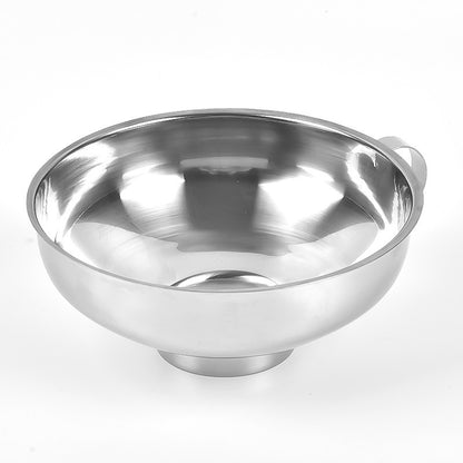 Stainless Steel Wide Mouth Funnel – Large Diameter with Outer Belt for Food, Pickles, Jam, Sausage, and Powder