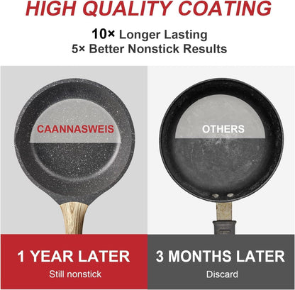 Nonstick Granite Frying Pan – 9.5" Skillet, PFOA-Free, Induction Compatible