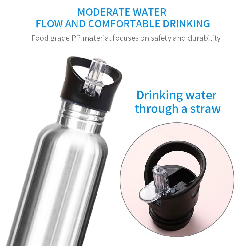 Stainless Steel Water Bottle with Straw for Gym Cycling Hiking Drinkware