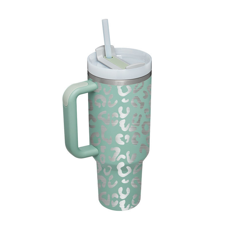 Tumbler With Handle Straw Insulated Stainless Steel