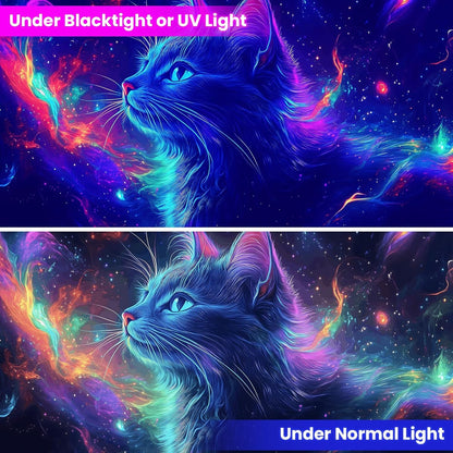 UV Reactive Cat Tapestry – Glow in the Dark Blacklight