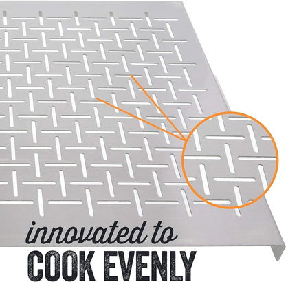Grill Topper Tray Stainless Steel Grilling Pan with for BBQ and Vegetables