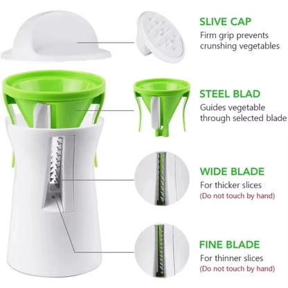 Multifunctional Rotary Vegetable Slicer Spiral Cutter for Carrot Cucumber Potato