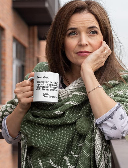 Mom Mug Gifts from Daughter Son Mothers Day Funny Coffee Mugs for Moms 15 Oz. White