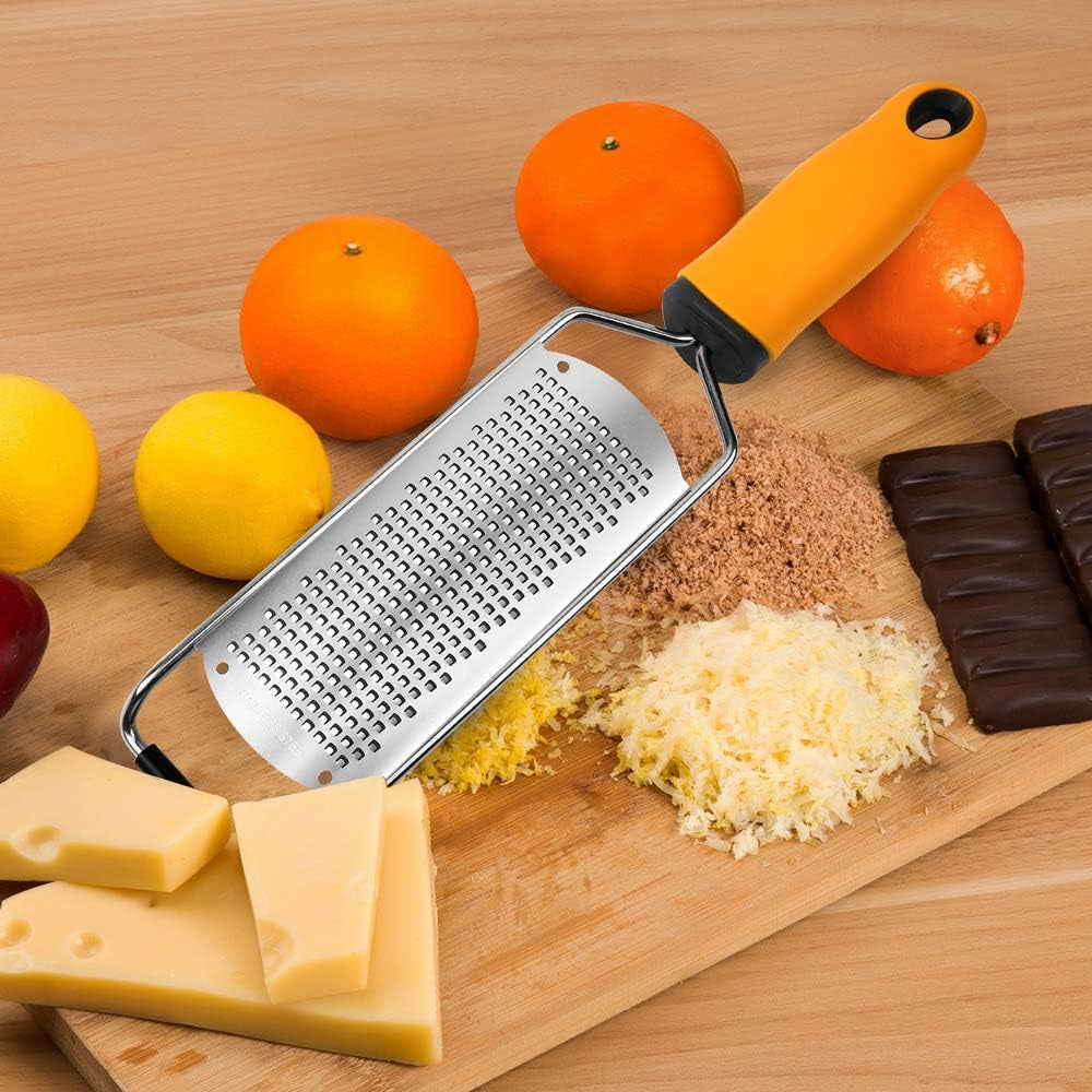 Pro Zester Grater, Lemon Zester, Parmesan, Ginger, Garlic, Chocolate, with Razor-Sharp Stainless Steel Blade