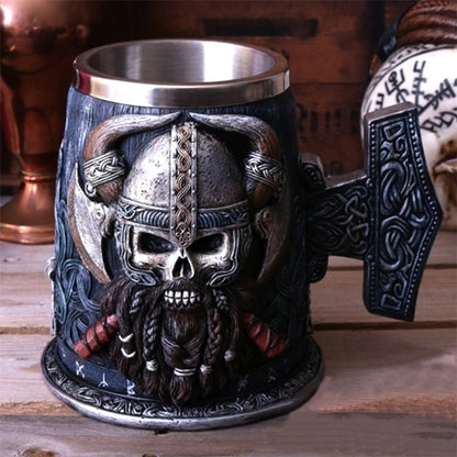 Viking Skull Tankard – Medieval Warrior Beer Mug