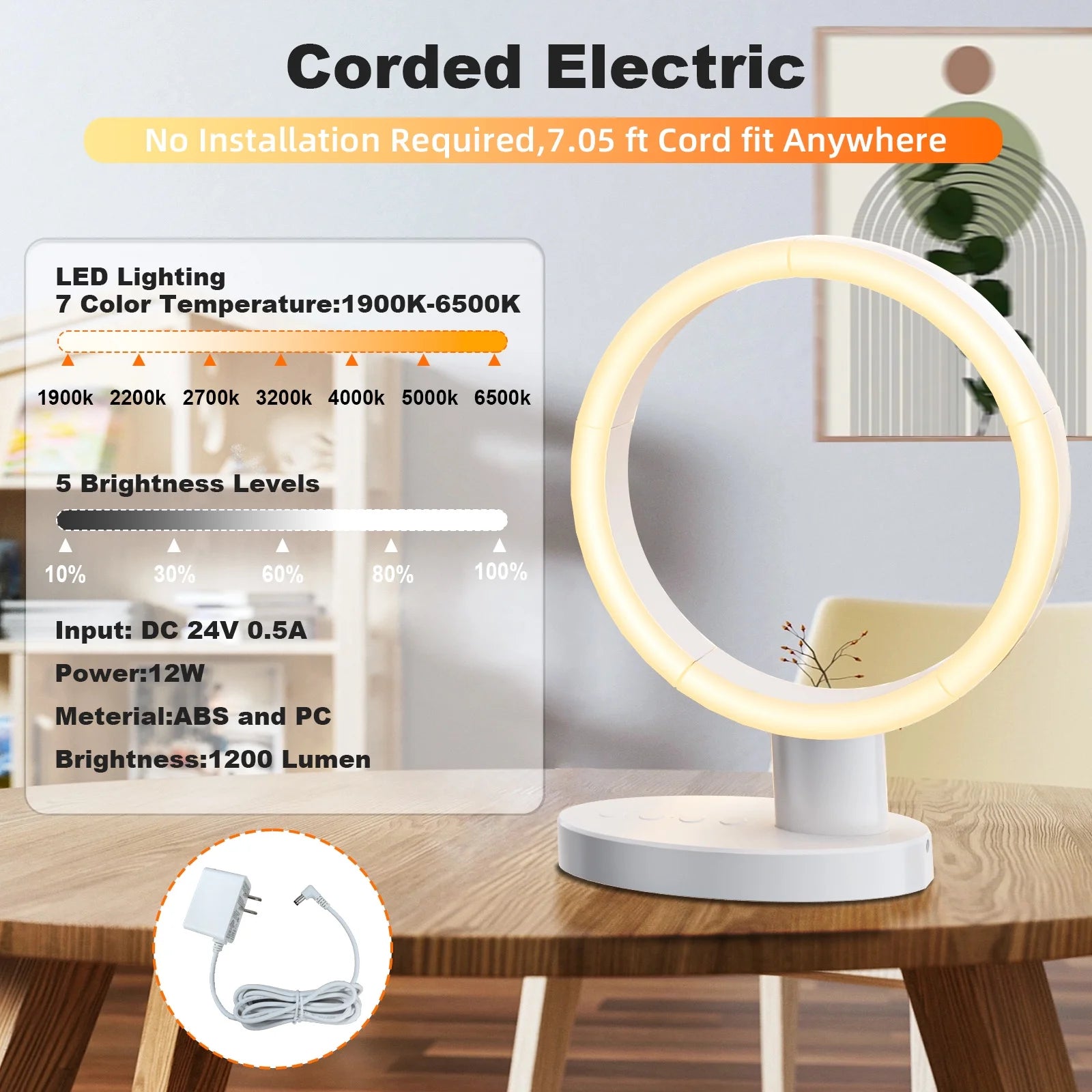 Transformable LED Desk Lamp, Bedside Desk Lamps for Bedroom 