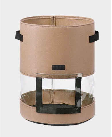 Transparent potato bag in the middle