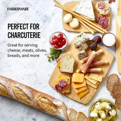 4-Piece Reversible Bamboo Cutting Board and Charcuterie Set, Assorted Sizes
