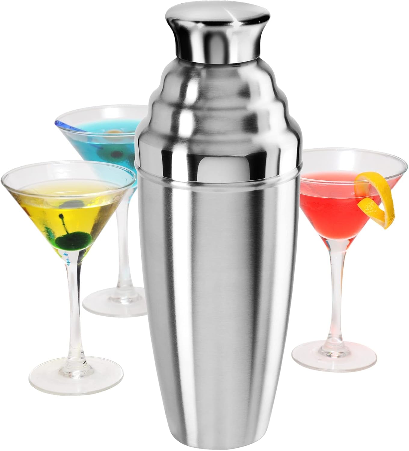 Jumbo Cocktail Shaker 60 Oz - Stainless Steel Construction, Built in Strainer 
