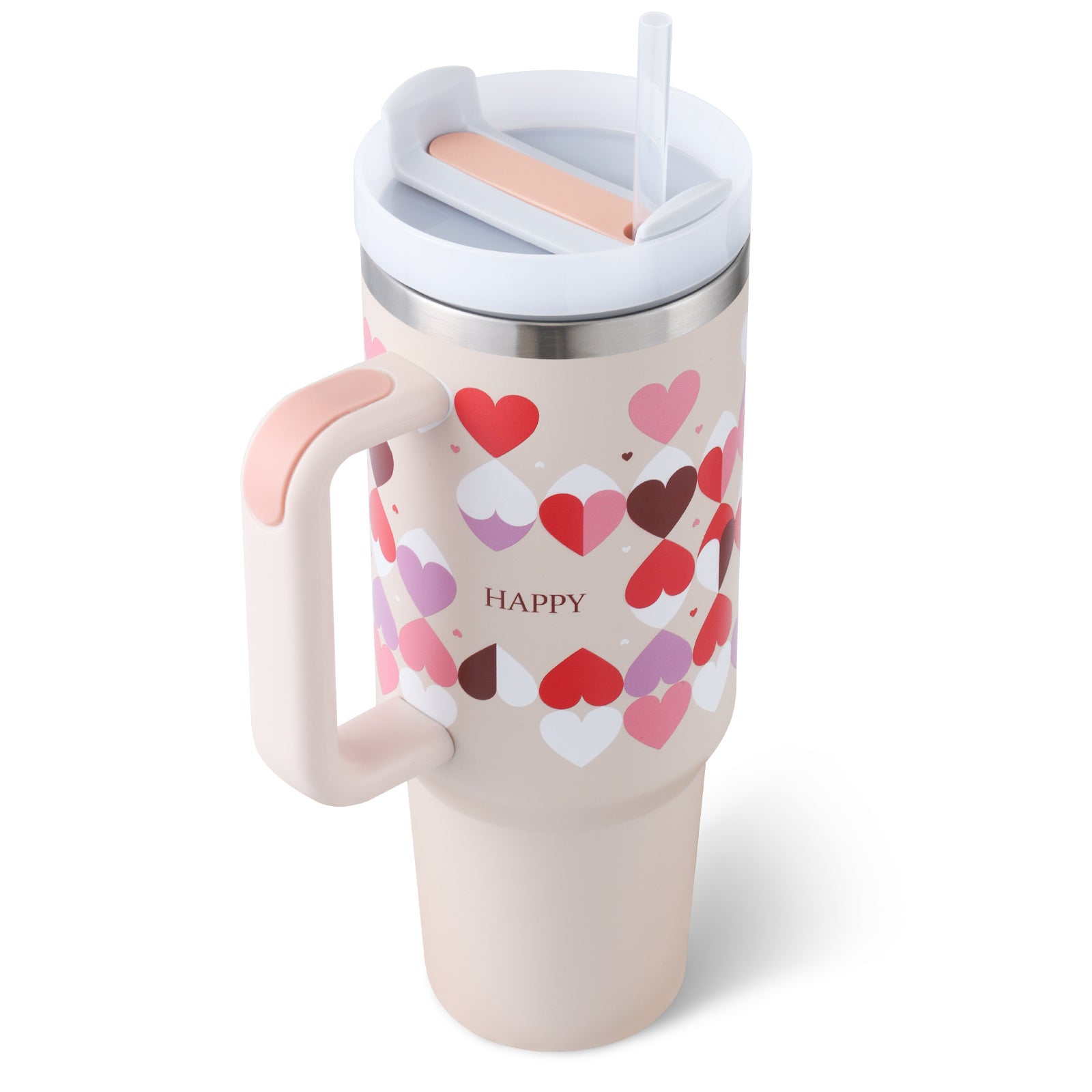 Tumbler With Handle Straw Insulated Stainless Steel
