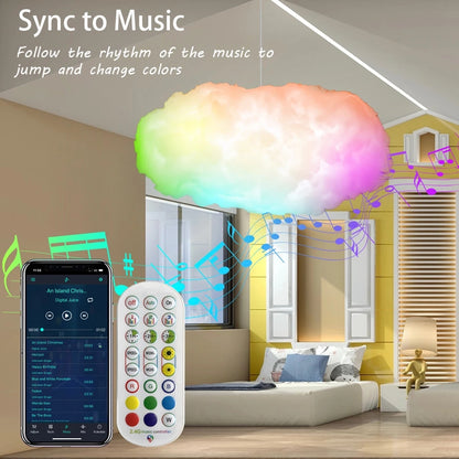 USB Cloud Light APP Control Music Synchronization 3D RGBIC Ambient Light Lightning Simulation Clouds 