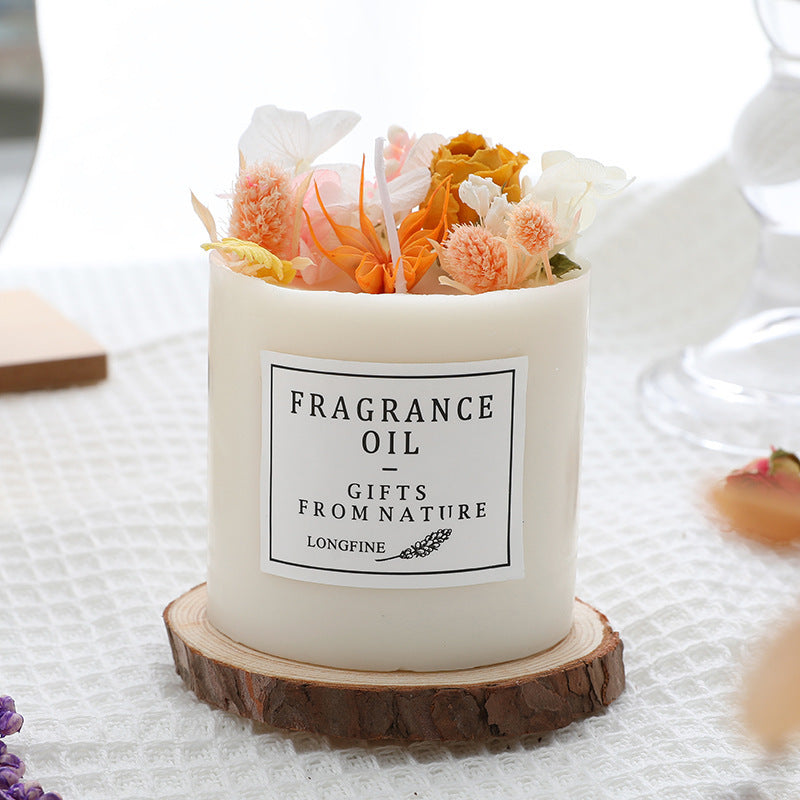 Artisan Scented Candle with Dried Flowers & Fragrance Oil