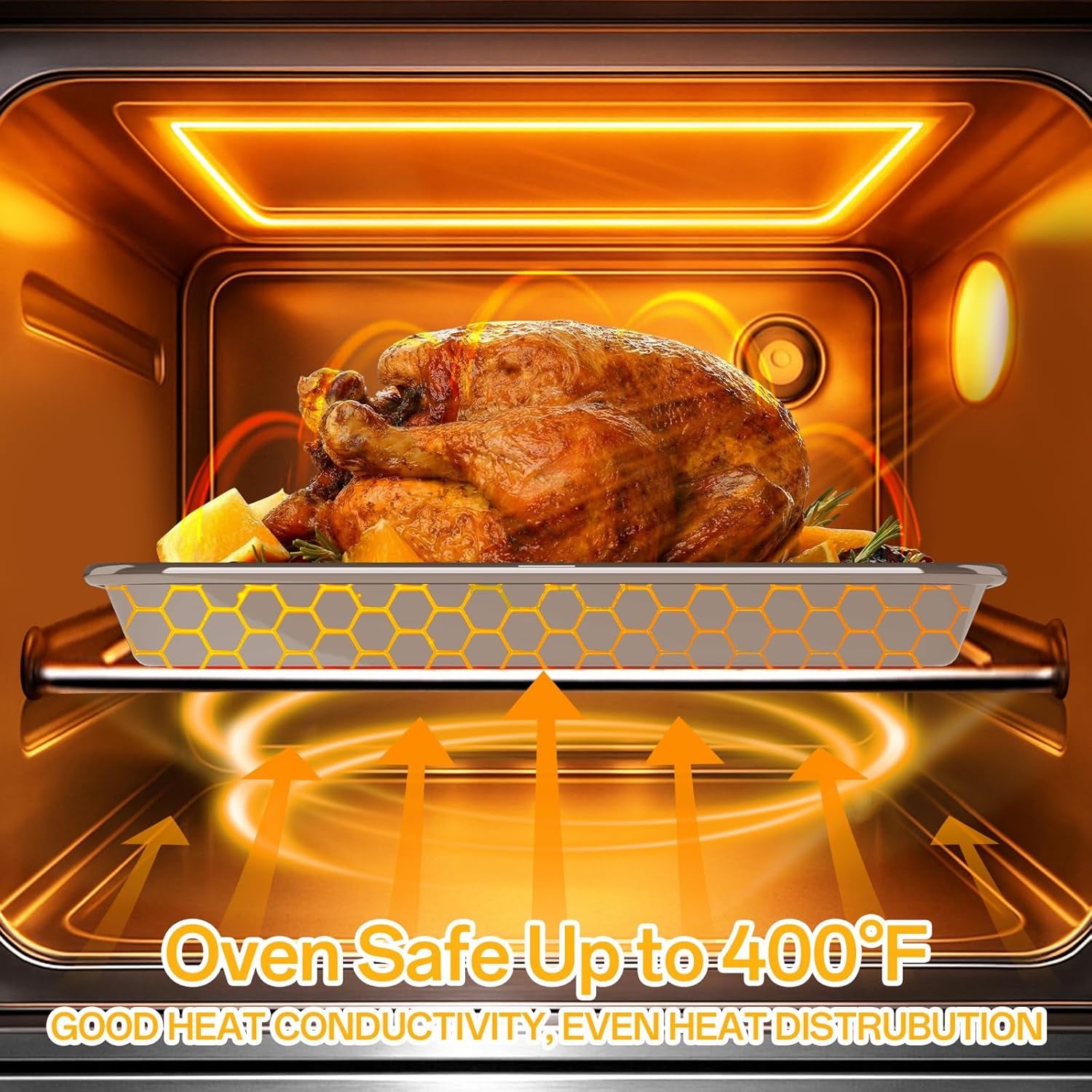 9/12/16 Inch Stainless Steel Baking Sheet Pan Set, 3 Pack Cookie Sheets for Baking, Oven Cookie Tray for Roasting