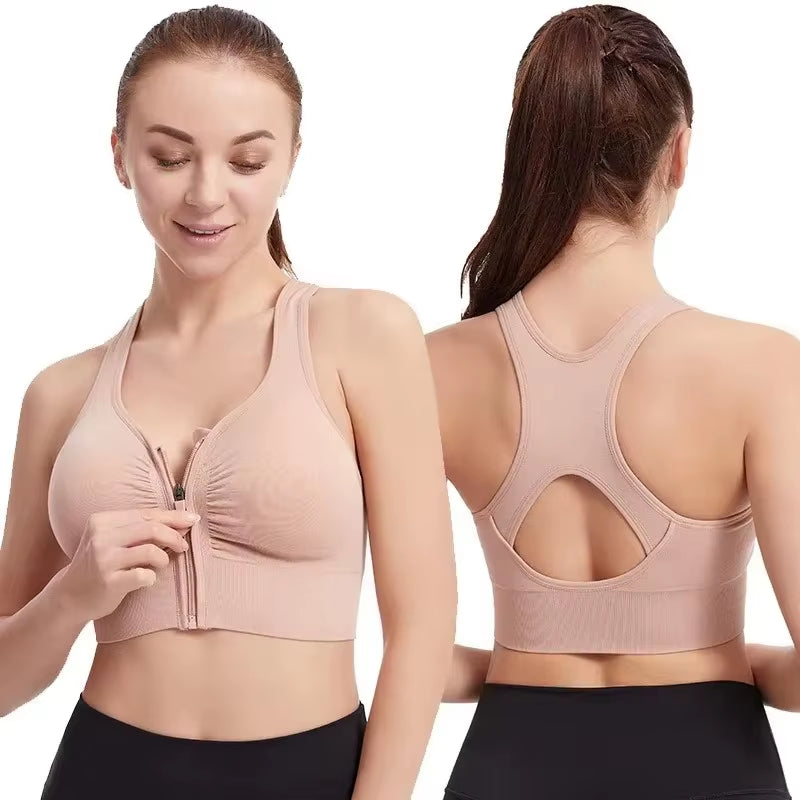 Women's Fashionable Fitness Top Front Zipper