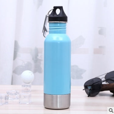 Black Stainless Steel Sipper Bottle with Carabiner Clip