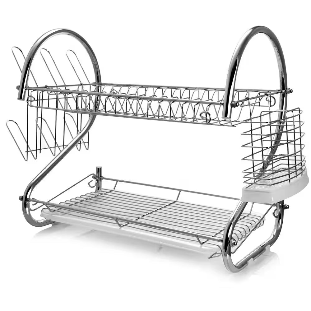 22 Inches 2-Shelf Stainless Steel Dish Rack