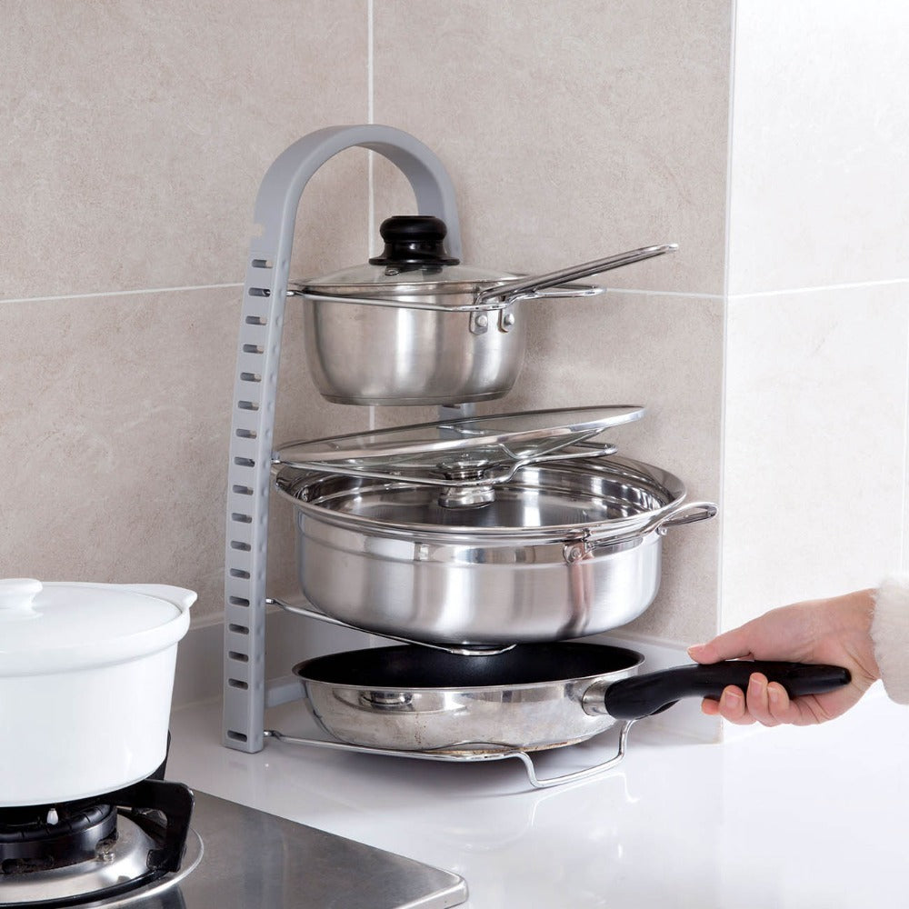 Non-perforated stainless steel pot rack