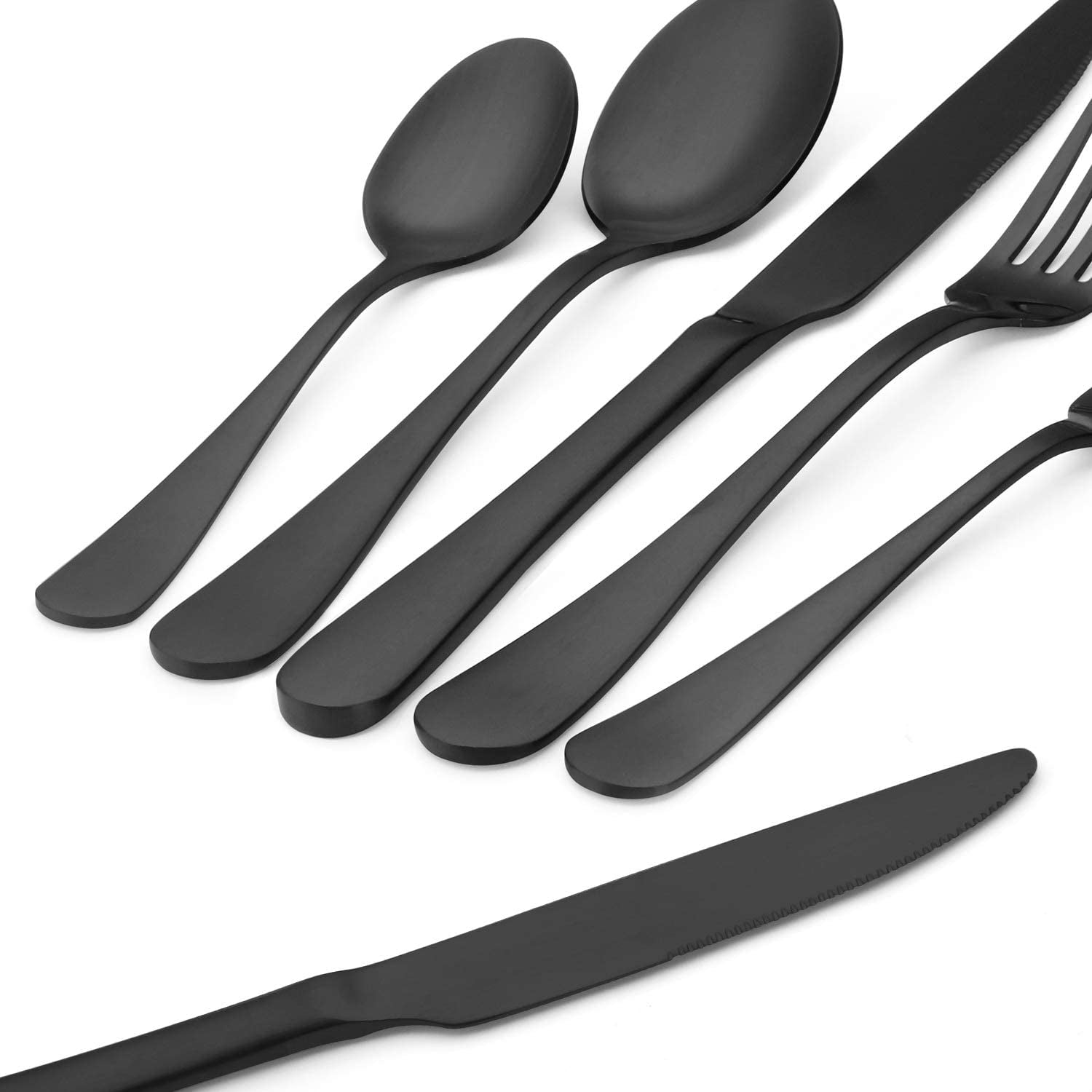Matte Black 20-Piece Flatware Set