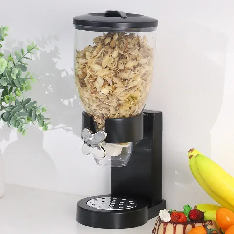 Rotating Button Extraction Kitchen Cereal Jars and other Food Dispenser, Airtight High Kitchen Miscellaneous Grain Sealed Jar