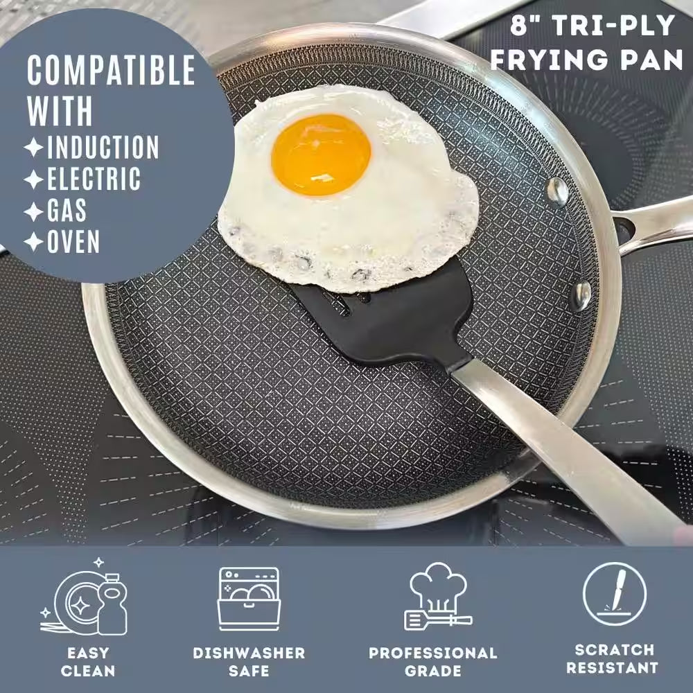 Tri-Ply 8 " Inch Stainless Steel Nonstick Frying Pan