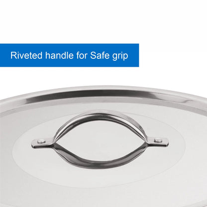 8-Qt Stainless Steel Stock Pot with Metal Lid, Ultra Durable, Stay-Cool Handles, Hand Wash Only
