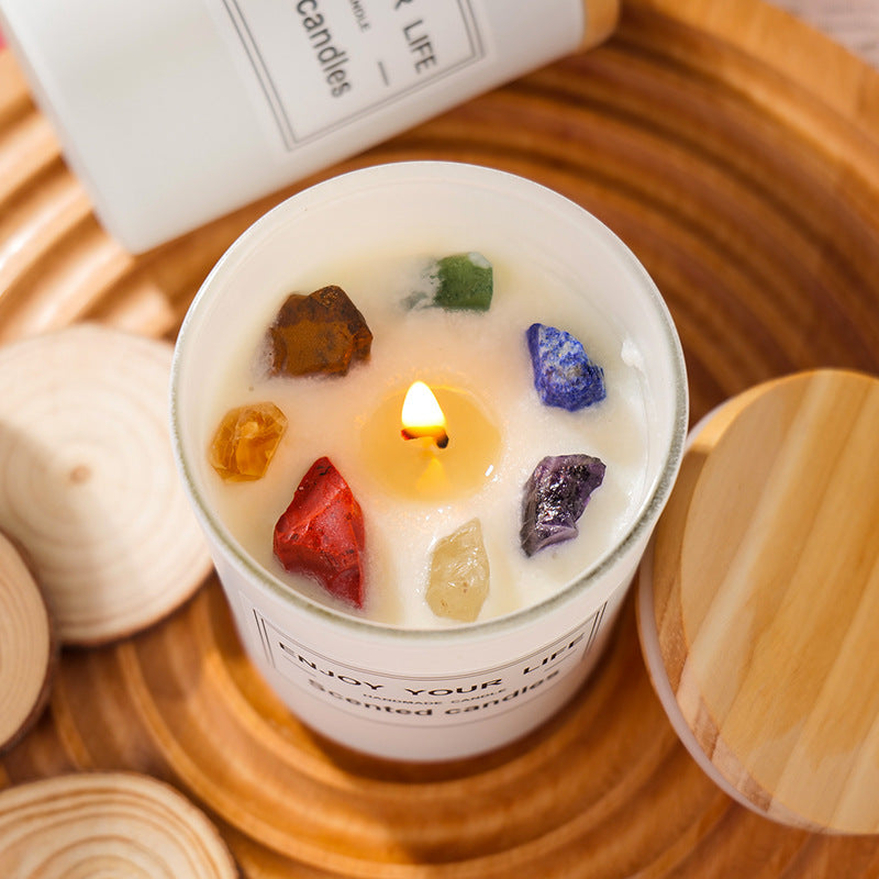 Natural Crystal Stone Candles
