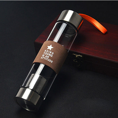 Stylish 450ml Glass Infuser Water Bottle