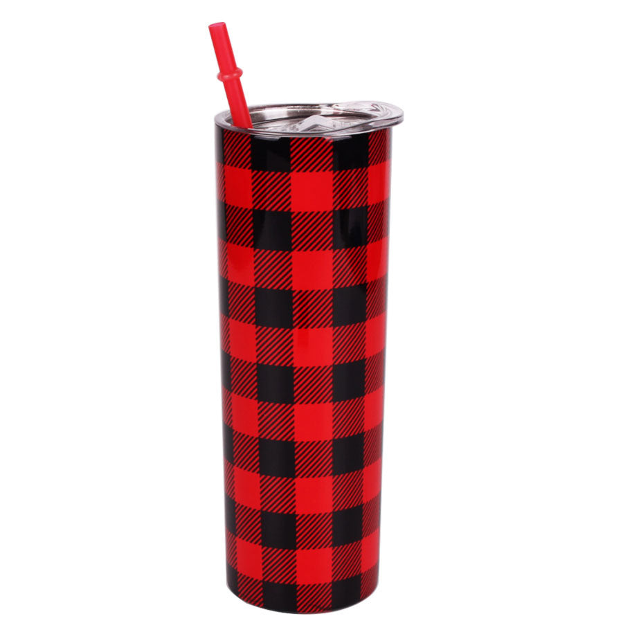 Double-Layer Stainless Steel Straw Tumbler, Insulated Slimming Water Cup