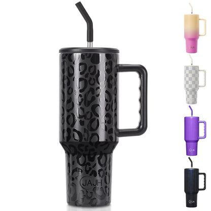 40 Oz Tumbler with Handle and Straw Lid, Insulated Stainless Steel 