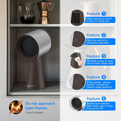 Portable Range Hood, Desktop Range Hood with 3 Speed Exhaust Fan, Low Noise Large Oil Collection Cup, Detachable Aluminum Filter