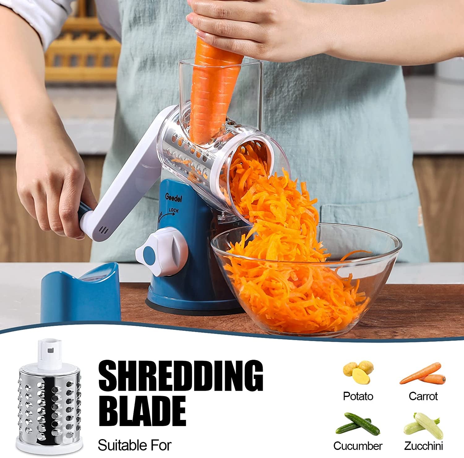 Rotary Cheese Grater & Mandoline Vegetable Slicer