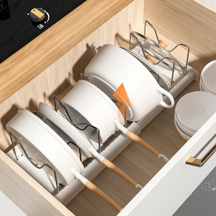 Artifact Pot Storage Rack Foldable Kitchen Utensil Storage Rack Kitchen Pot Lid Storage Rack