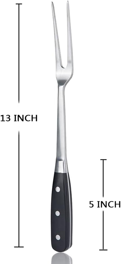 13 Inch Stainless Steel Meat Fork with Black Holder