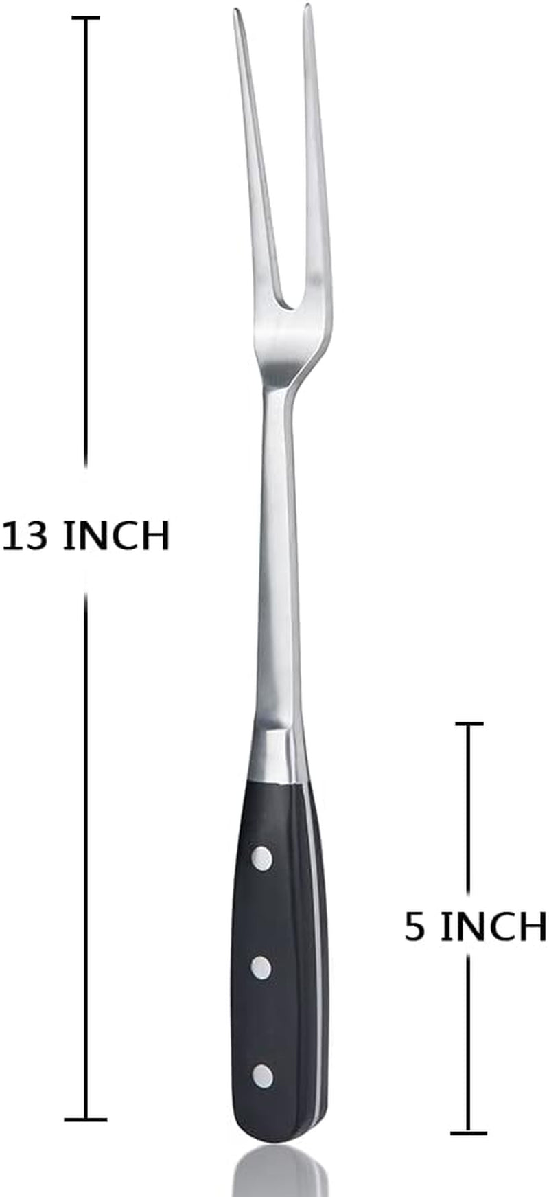 13 Inch Stainless Steel Meat Fork with Black Holder