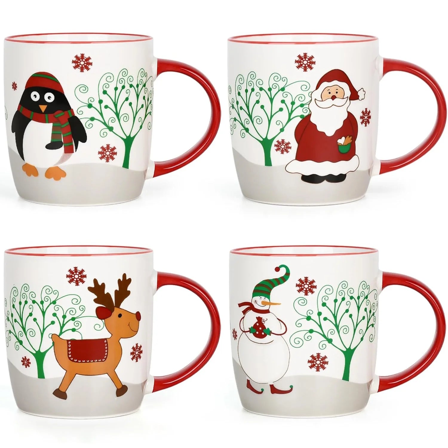 11 Fl Oz White Ceramic Mugs Christmas Gifts 