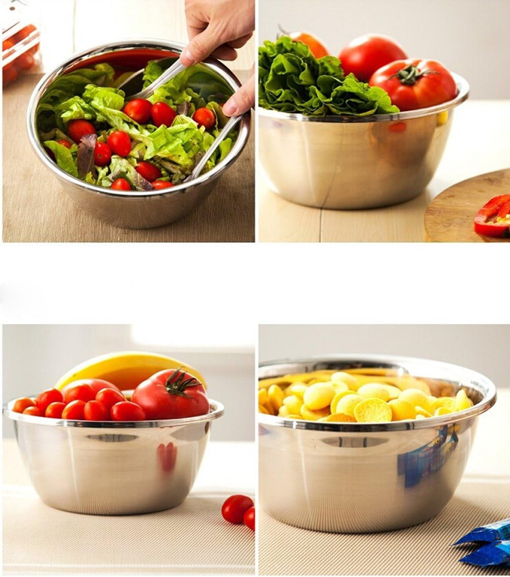 6.5Ｑt  Stainless Steel Salad Bowl Mirror Finish, Dishwasher Safe Bowl