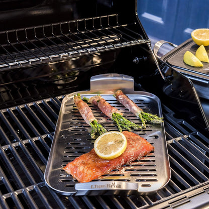 8.44L x 14.01W Stainless Steel Grill plus Topper