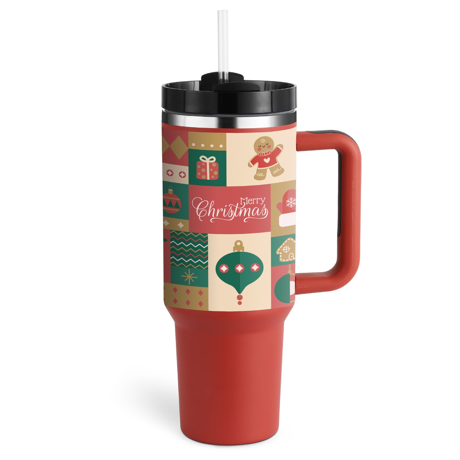 Tumbler With Handle Straw Insulated Stainless Steel